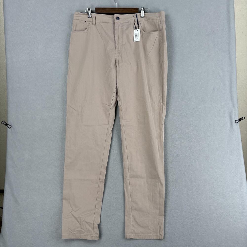 Johnnie-O Pants Mens 38x34 Beige West Coast Prep Chino 5 Pocket Casual